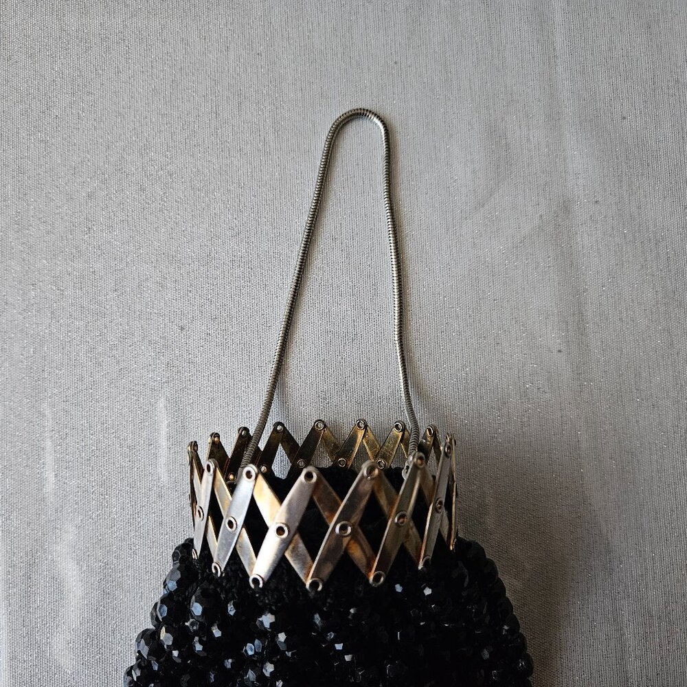 Vintage Black Beaded Purse - Picture 5 of 8